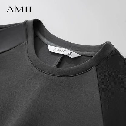Damen Top im minimalistischen Stil mit O-Ausschnitt und schmaler Passform