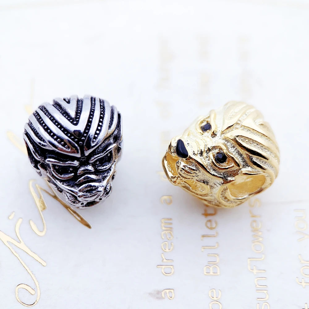 Damen-Charm-Anhänger Löwe Rebel Karma Perlen aus Sterlingsilber
