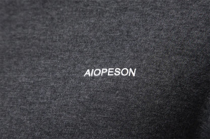 Herren T-Shirt mit hohem Kragen für lässige Herbst- und Wintermode