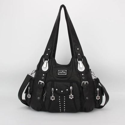 Damen-Schultertasche Aus PU-Leder Große Kapazität Vintage Stil Für Alltag Mit Viel Stauraum