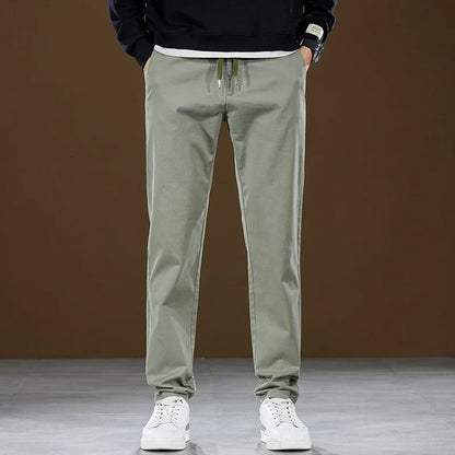 Herren Hose aus Baumwolle im Casual-Stil mit gerader Passform und Taschen
