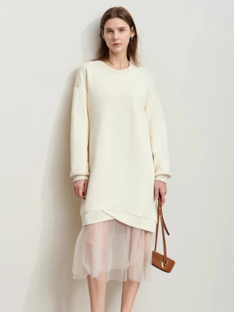 Elegantes Damen Strickkleid Mit Langen Ärmeln Für Den Winter