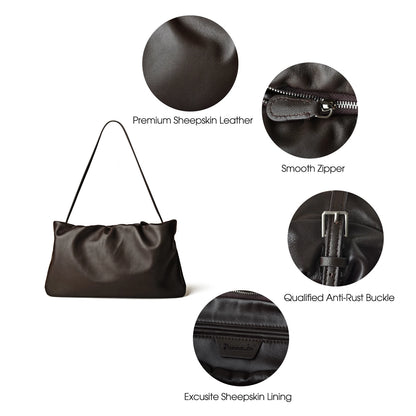 Lammleder-Handtasche | Cloud-Falt-Form, Top-Handle