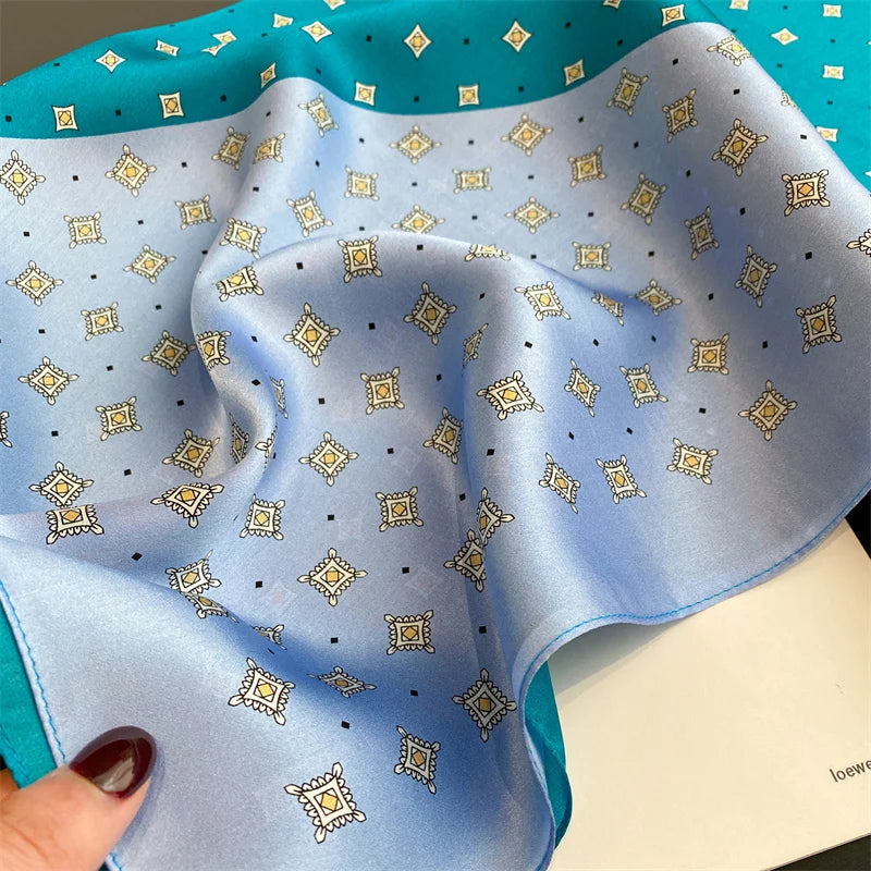 Damen Seidenschal quadratisch Halstuch Bandana Hijab Pashmina Poncho B