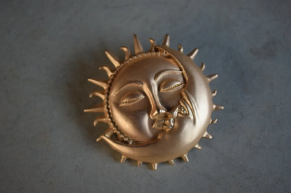 Brosche Mond Sonne Metall Vintage Barock Legierung Kleidung Unisex