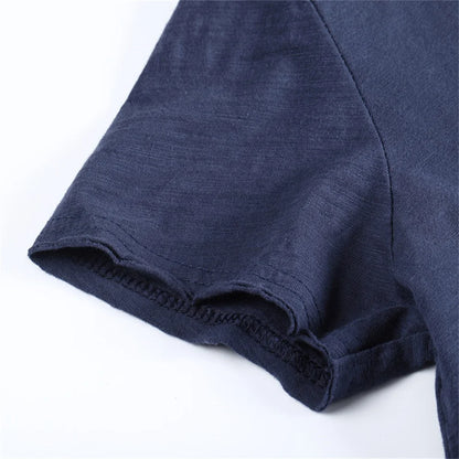 Herren T-Shirt im Casual-Stil mit V-Ausschnitt in einfarbigem Design