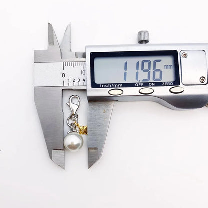 Damen-Charm-Anhänger Kleeblatt Perle handgemacht Glück aus Sterlingsilber