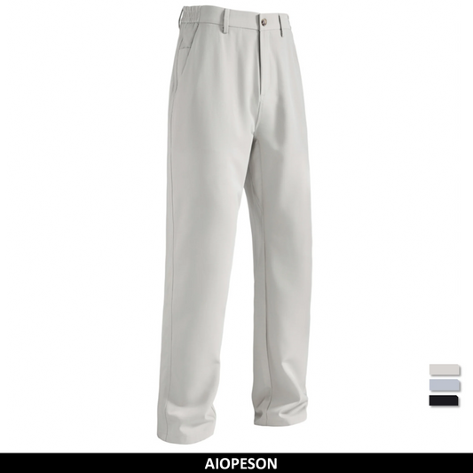 Herren-Anzughose Slim Fit, hellgrau, glatt mit Bügelfalte und Knopfverschluss