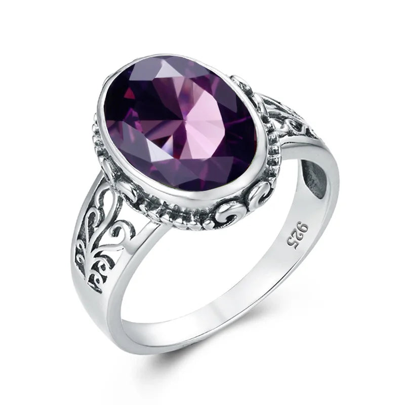 Damen-Ring Mit Aquamarin Stein 10x14mm Aus 925er Sterlingsilber Hypoallergen Schmuck Geschenk