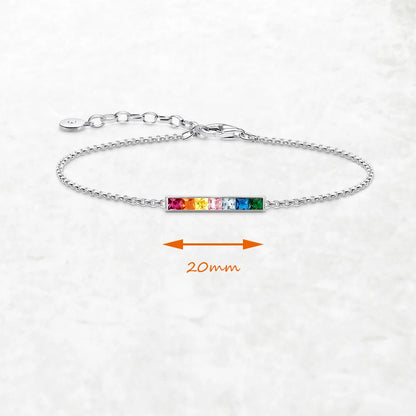 Damen-Armband bunte Steine Böhmen aus Sterlingsilber