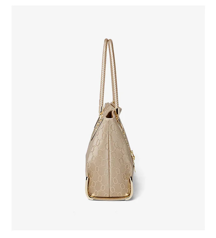 Damen Handtasche aus Split-Leder mit großer Kapazität