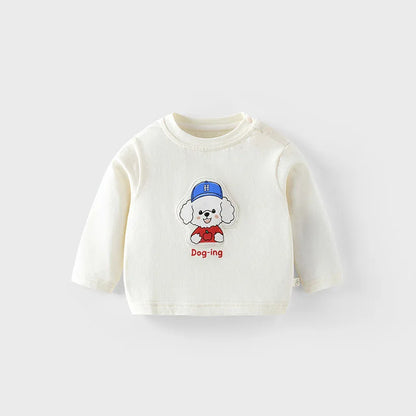 Mädchen T-Shirt im koreanischen Stil mit niedlichem Cartoon-Hundedesign