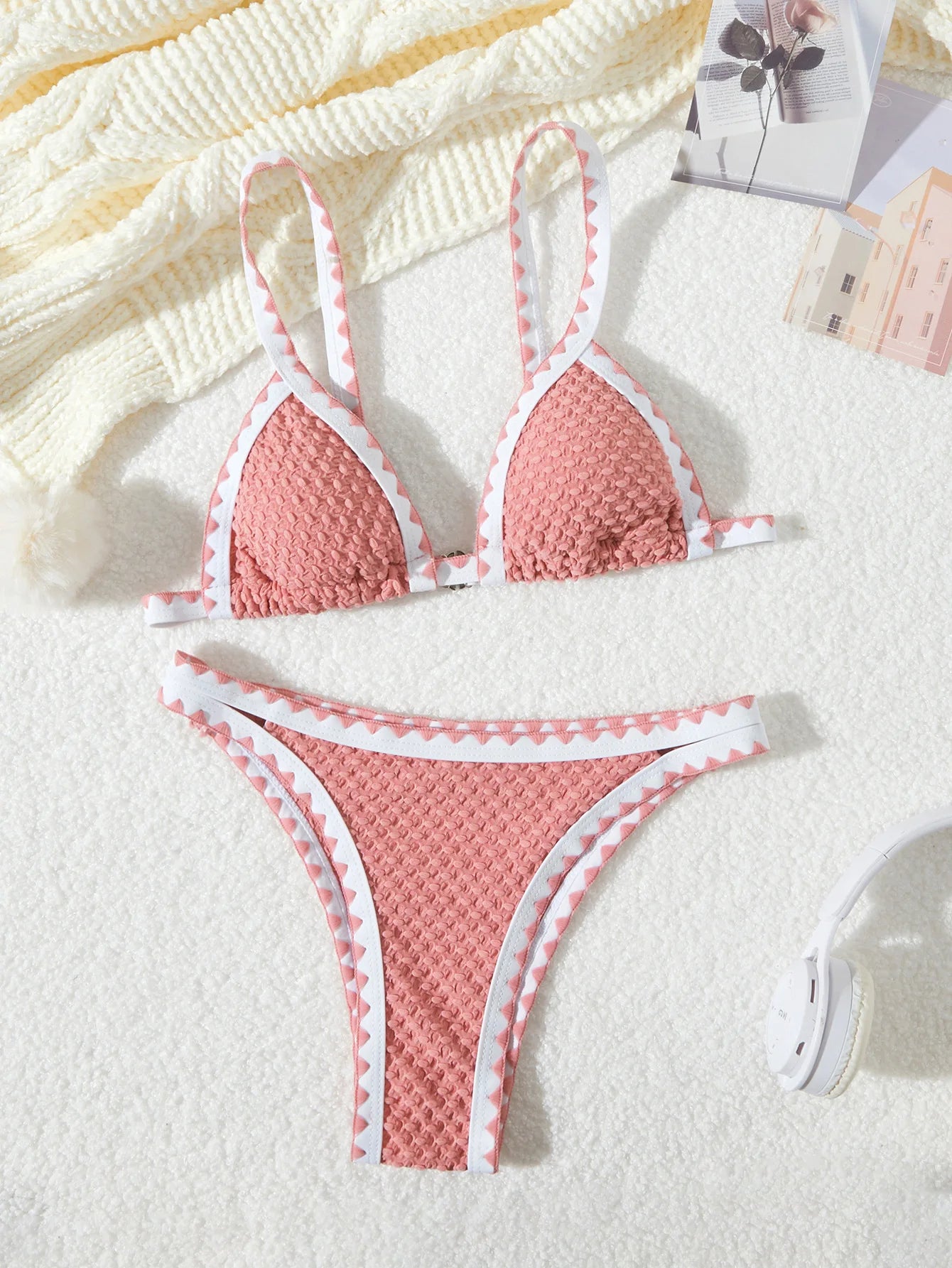 Sexy Bikini-Set in Pink mit Push-up-Effekt – Perfekt für Strand und Pool