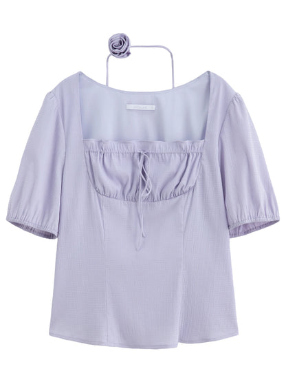 Kurzärmeliges Damen-Shirt im maritimen Stil mit Kontrastkragen – figurbetont und vielseitig kombinierbar
