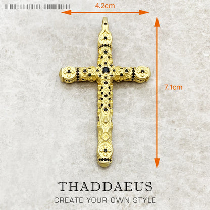 Damen-Charm-Anhänger Kreuz und Krone majestätisch aus Sterlingsilber