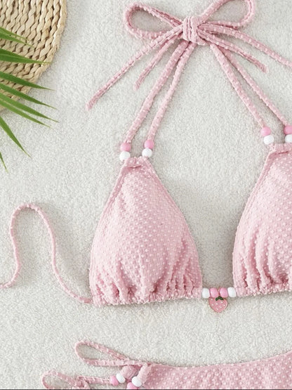 Gelbes Sexy-Bikini-Set mit Push-up für Damen – Brasilianischer Stil für Strand und Pool