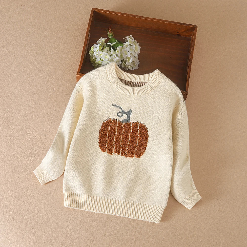Baby Mädchen Pullover Herbst lange Ärmel Strickwaren Kinder Kürbis Kleidung Mädchen Halloween Outfit