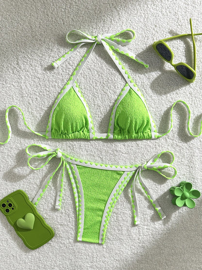 Verführerisches Damen-Bikini-Set in Unifarben – ideal für Strand und Pool