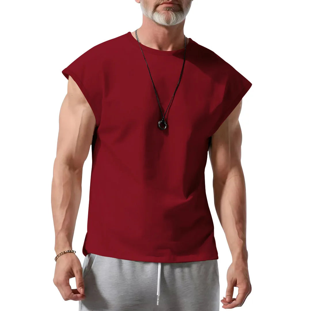 Eng anliegendes Herren-Unterhemd aus Baumwolle – schweißabsorbierend und ideal für Fitness und Sport im Sommer.