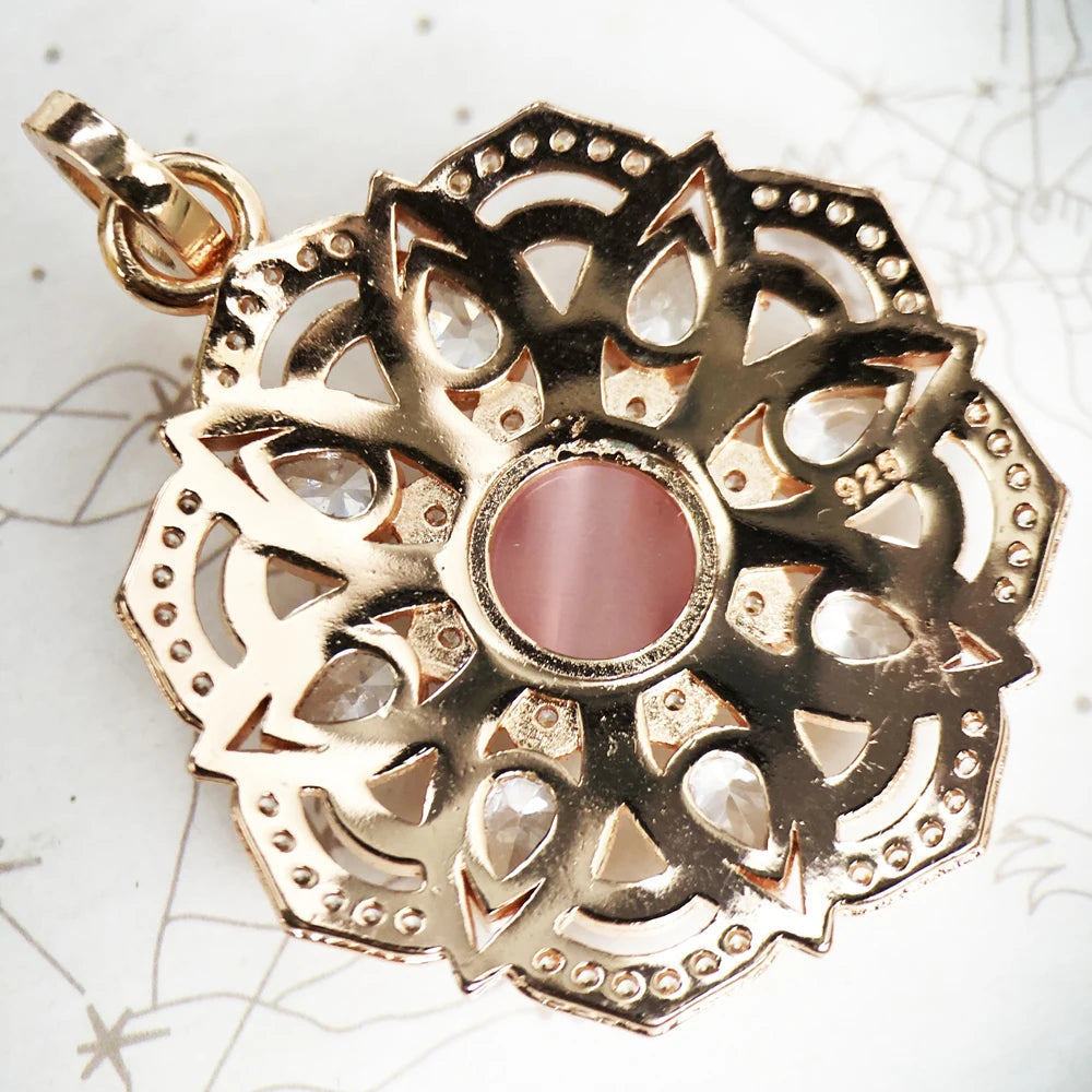 Damen-Anhänger Hand Fatima Chakra Lotus Bohemia aus Sterlingsilber