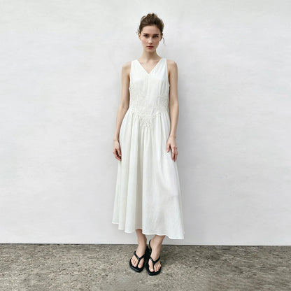 Elegantes Damenkleid Mit Spitze Und V-Ausschnitt Für Frauen