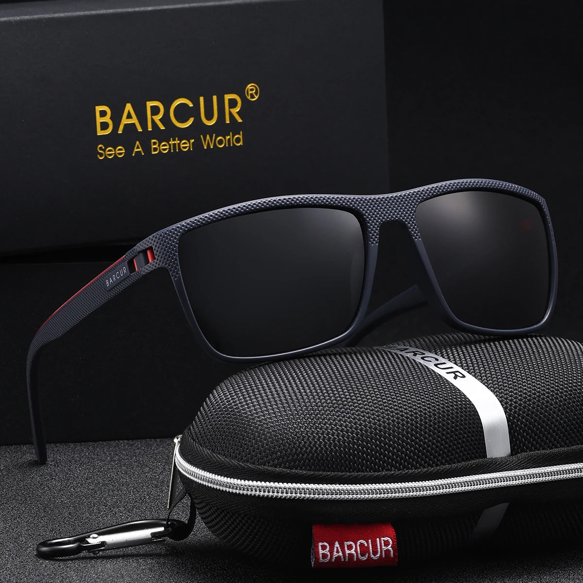 Sonnenbrille Rechteck TR90 polarisiert Spiegel Farbverlauf UV400 Herren