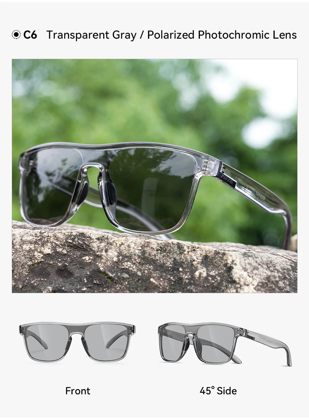 Sonnenbrille übergroß Einteiler polarisiert 153mm gebürstet Herren