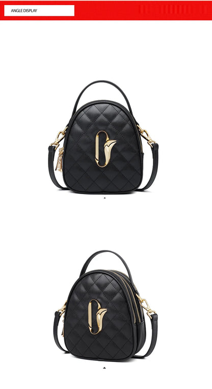 Damen Umhängetasche aus Leder kleine Mini Crossbody-Tasche