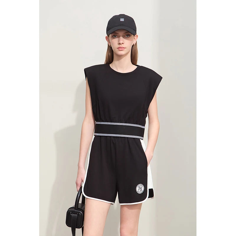 Damen Shorts im Minimalismus-Stil mit neuer Stretch-weite und ärmellos