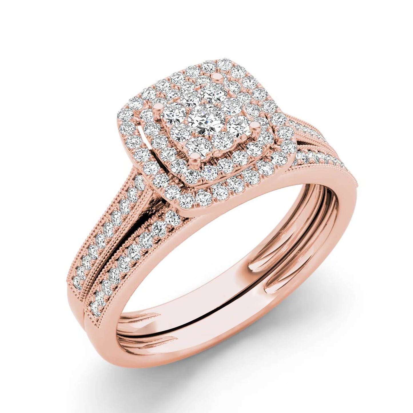 Damen-Verlobungsringe-Set Moissanit aus Sterling Silber, 2er-Set, Zertifiziert für Paare
