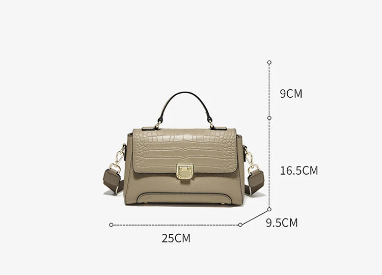 Damen Schultertasche aus Echtem Leder Simple Crossbody
