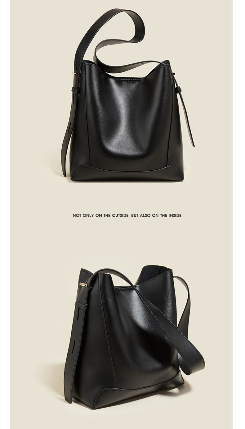 Damen Schultertasche aus Leder im klassischen Stil Große Tote für Büro