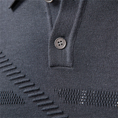 Premium Herren Winterpoloshirt Thermo Warm Elastisch Elegant Casual Top