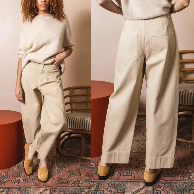 Damenhose aus fermentierter, gewaschener Baumwolle
