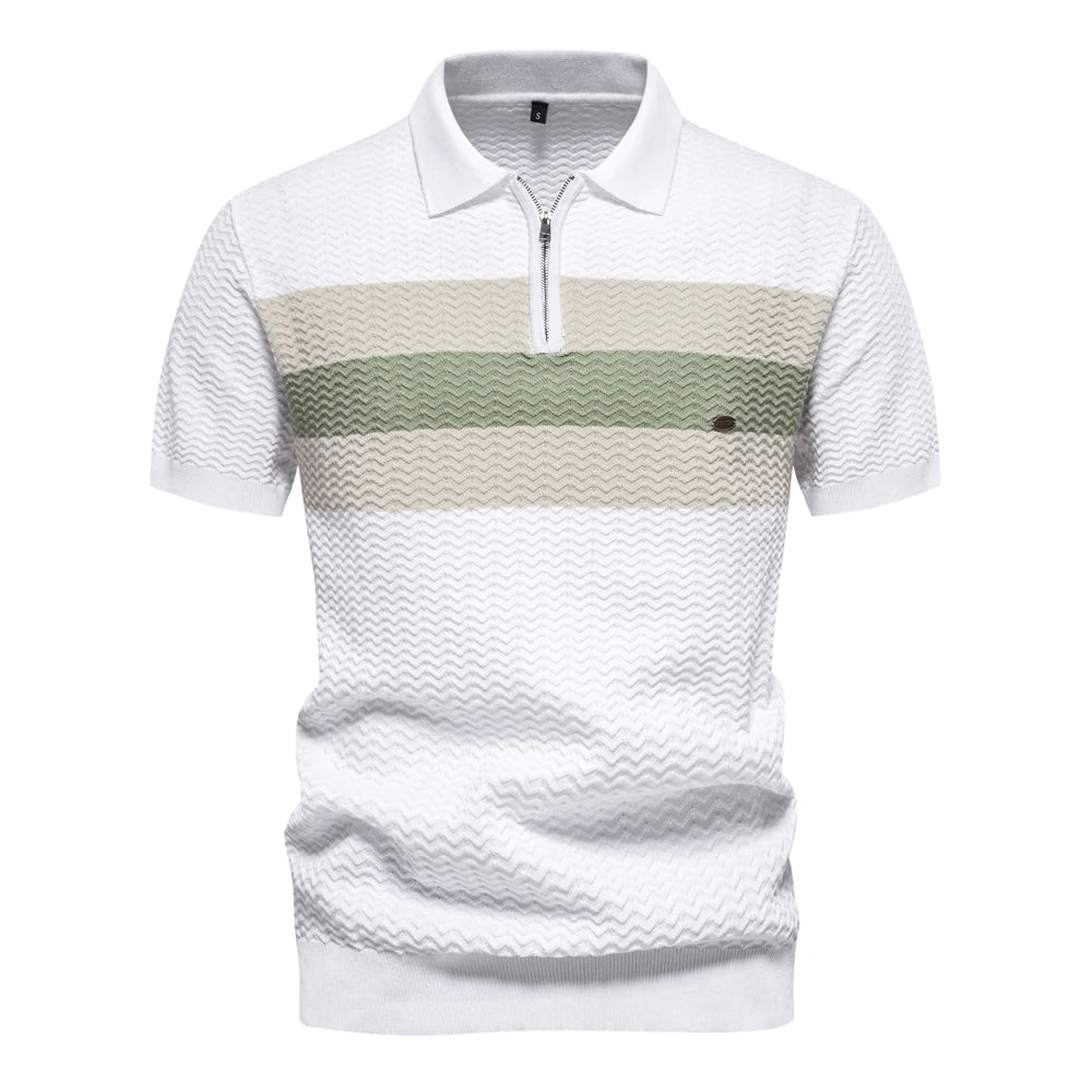 Premium Herren Poloshirt Atmungsaktiv Kühlend Gerippt