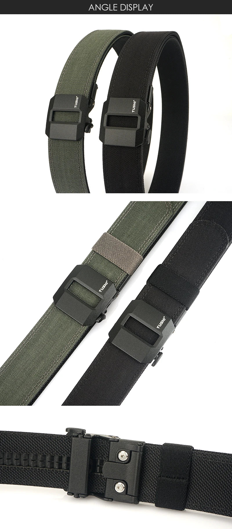 Unisex-Taktischer Gürtel Aus 1100D Nylon Mit Metallschnalle Und Starrer Bauweise Für Polizeieinsatz