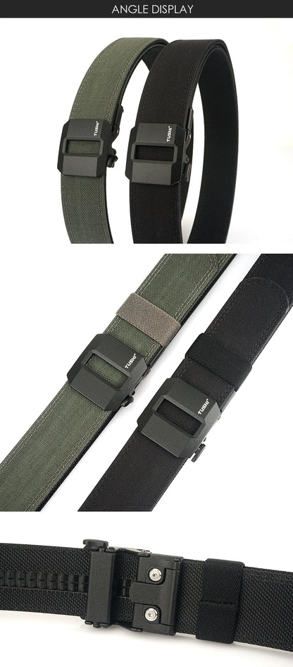 Unisex-Taktischer Gürtel Aus 1100D Nylon Mit Metallschnalle Und Starrer Bauweise Für Polizeieinsatz