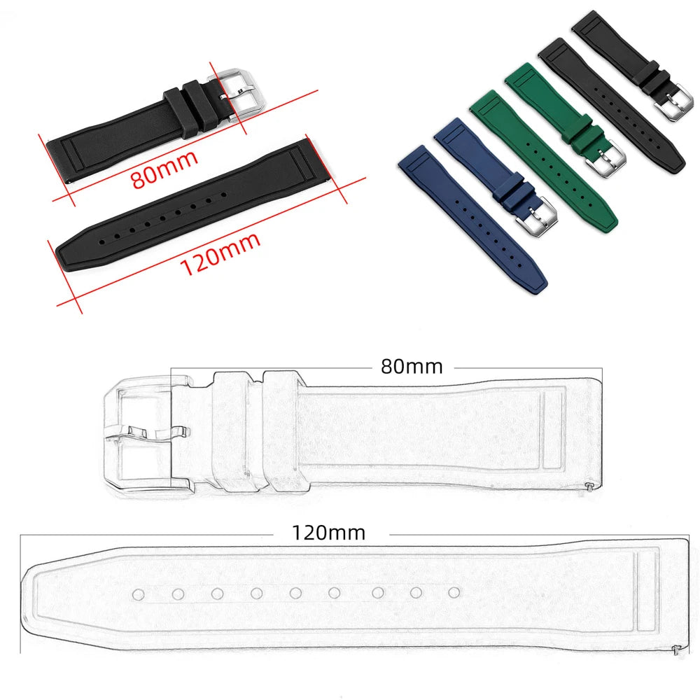 Uhrenarmband aus Fluorkautschuk 20 mm - Universal-Ersatzband