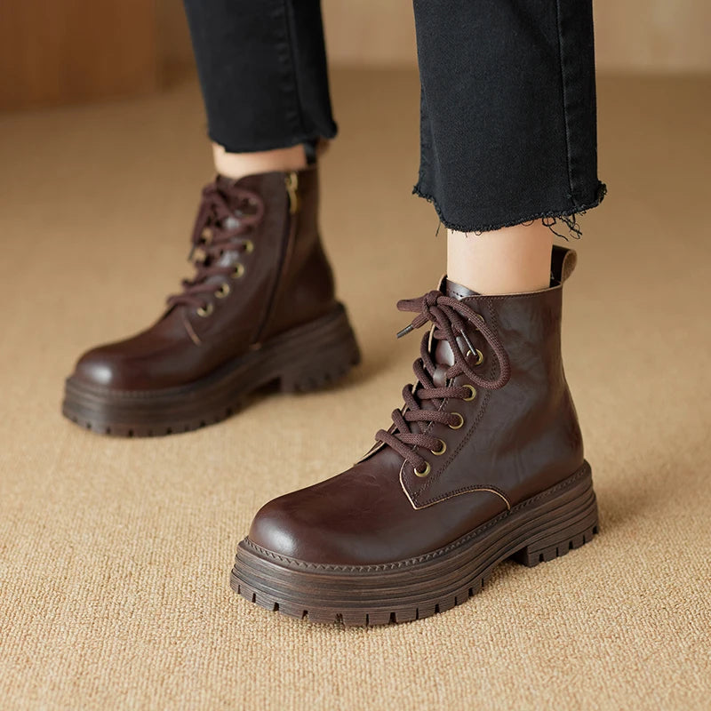 AIYUQI Women's Ankle Boots 2025 New Anti-slip Desert Short Boots Women Winter Platform British Style Women's Booties