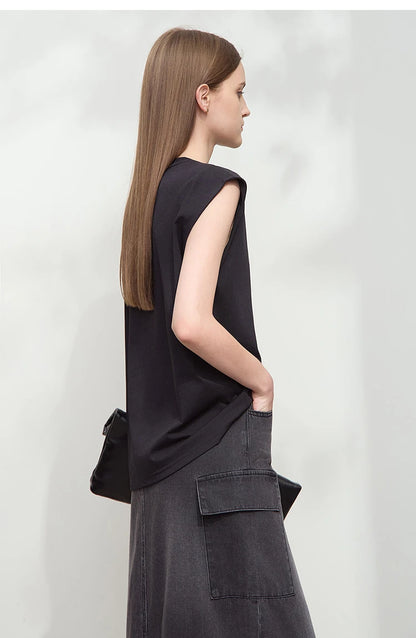 Damen T-Shirt mit Rundhalsausschnitt und besticktem lockeren Design für den Sommer