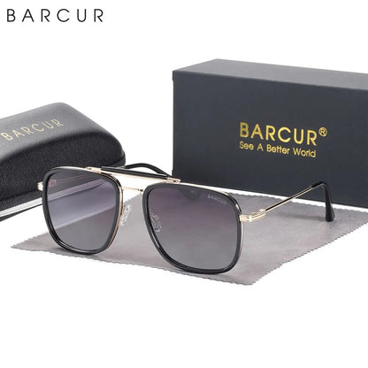 Sonnenbrille quadratisch Luxus Farbverlauf polarisiert Spiegel Herren