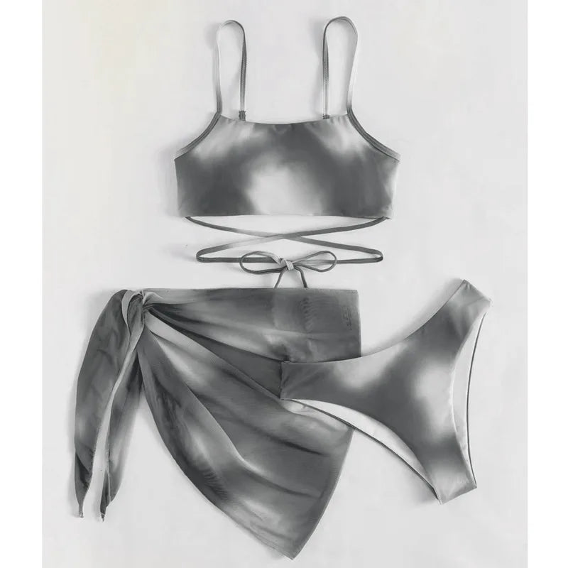 Gestreiftes sexy Bikini-Set für Damen mit Push-up-Effekt – ideal für Strand und Pool