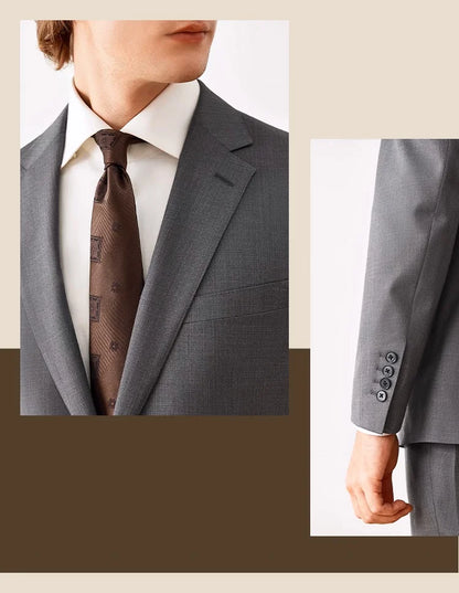 Eleganter Herrenanzug aus 70% Wolle in Tiefblau – Slim Fit, Doppelreihig, mit Weste und Hose – Perfekt für Hochzeiten und formelle Anlässe