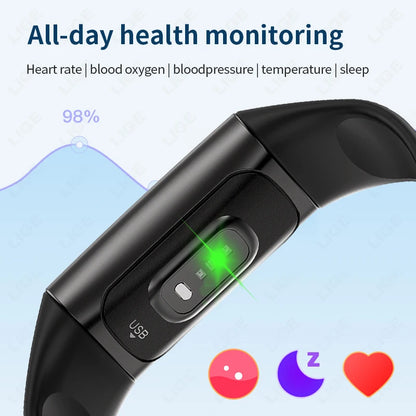 LIGE Smartwatch Sport Fitness Tracker Smart Uhr Für Männer Frauen Herzfrequenz Blut Sauerstoff Schlaf Monitor Wasserdichte Smart Armband