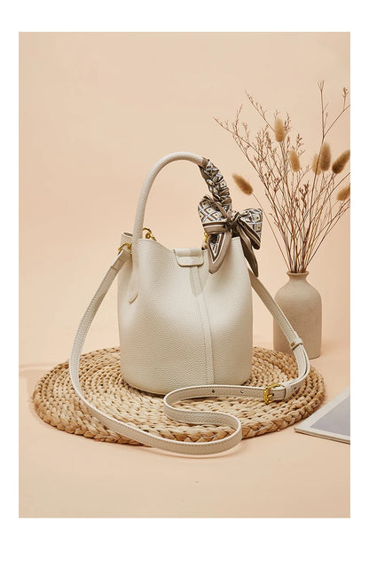 Damen Schultertasche Crossbody aus echtem Leder und Mikrofaser