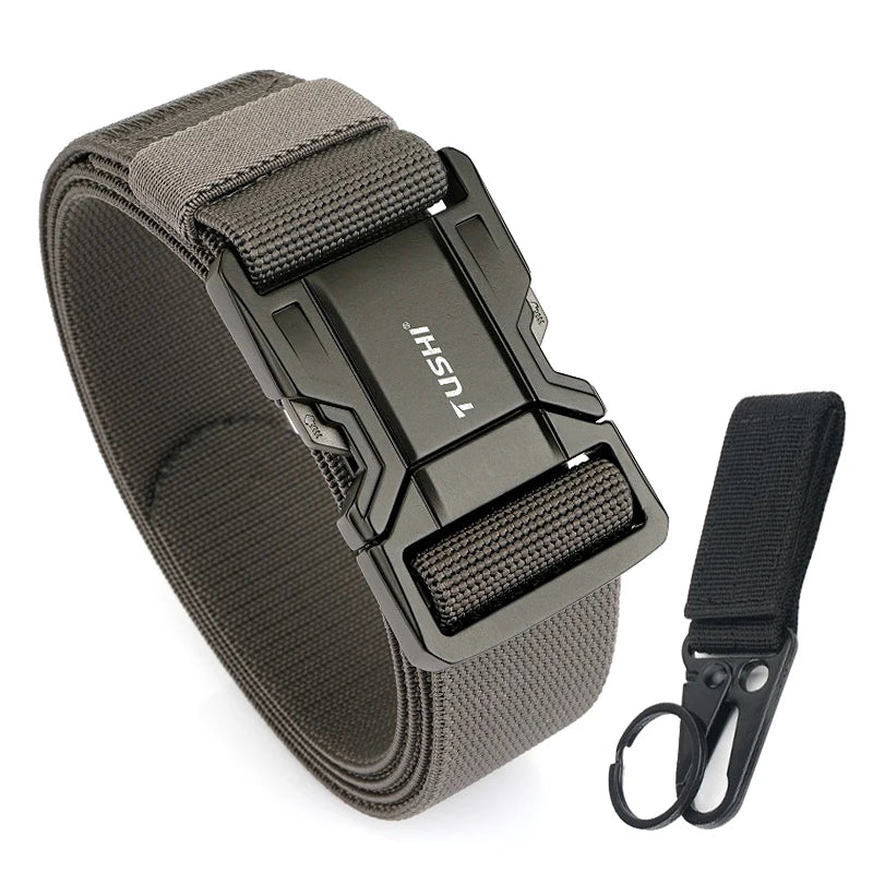 Herren-Gürtel Elastischer Gürtel Mit Metall-Schnellverschluss Für Outdoor Und Alltag Verstellbar Blau