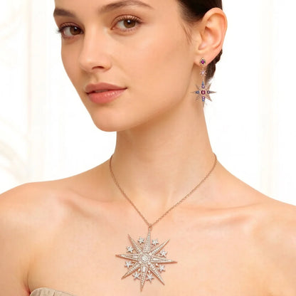 Damen-Schmuckset Sterne und Mond Böhmen aus Sterlingsilber