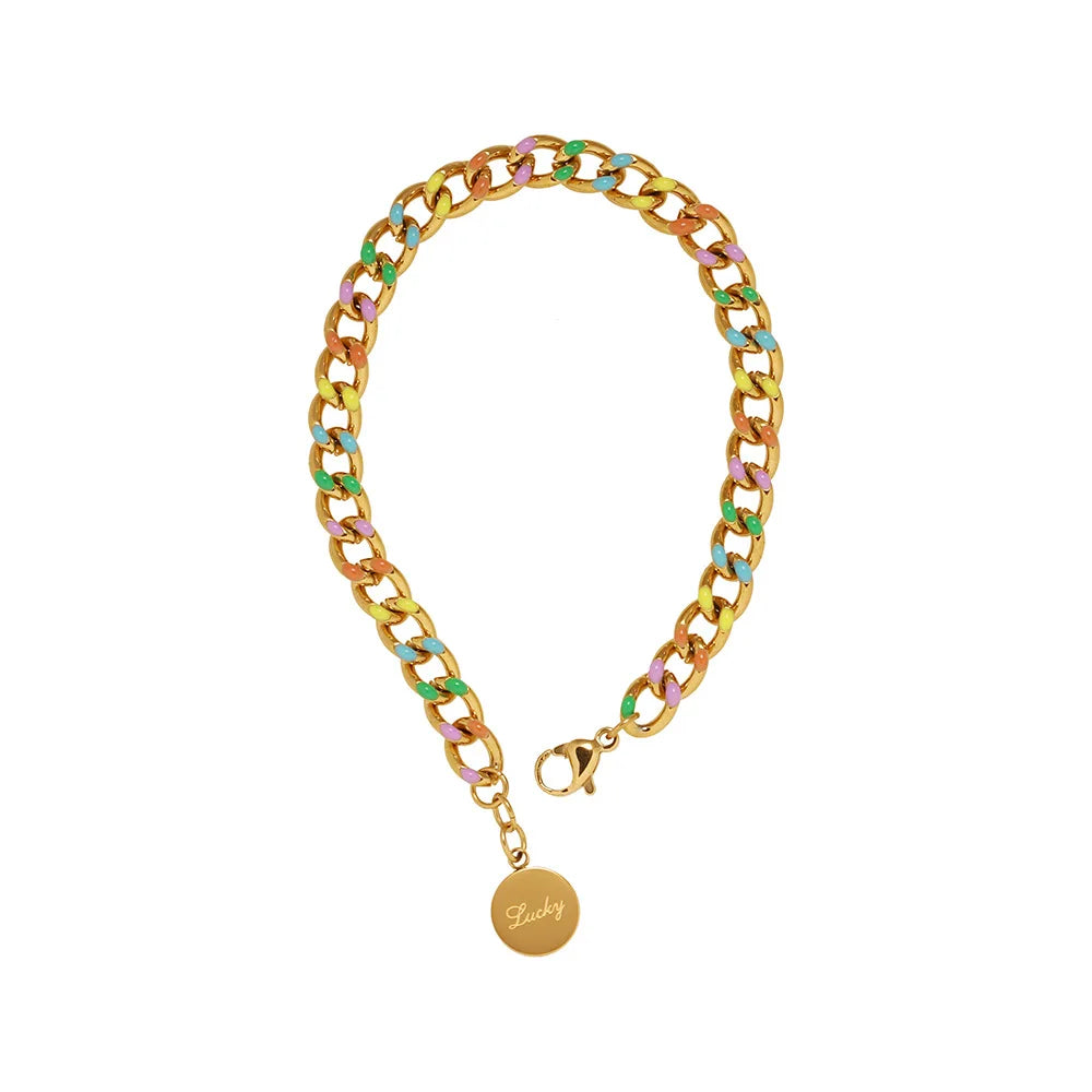 Damen-Armband mit Öltropfen-Glücksscheibe