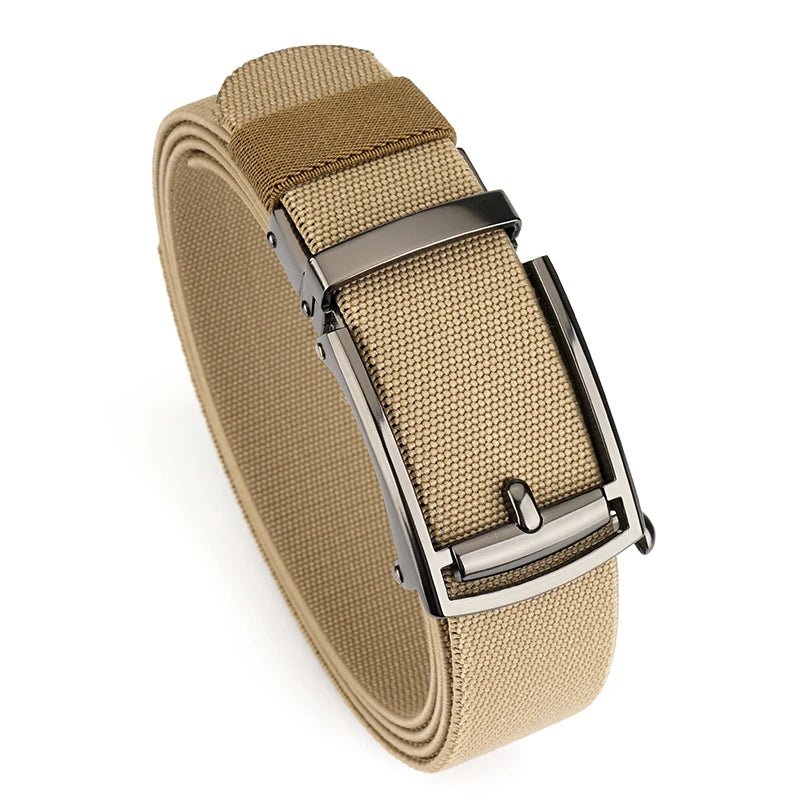 VATLY Elastik-Gürtel Herren Gunmetal Automatik-Schnalle Nylon Einheitsgröße