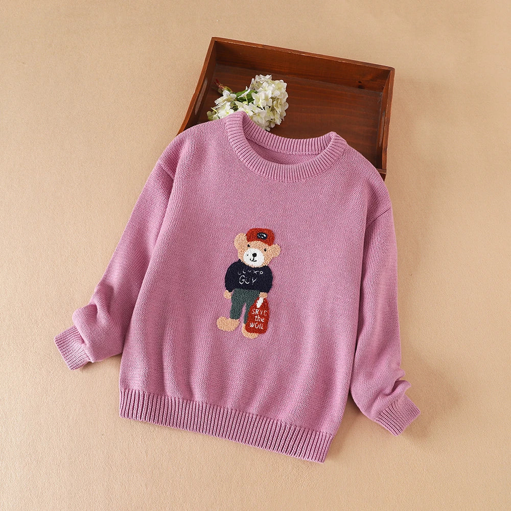 Mädchen Pullover Herbst Winter Stricken Kleidung Baby Pullover Kinder Cartoon Nette Warme Pullover Kleidung